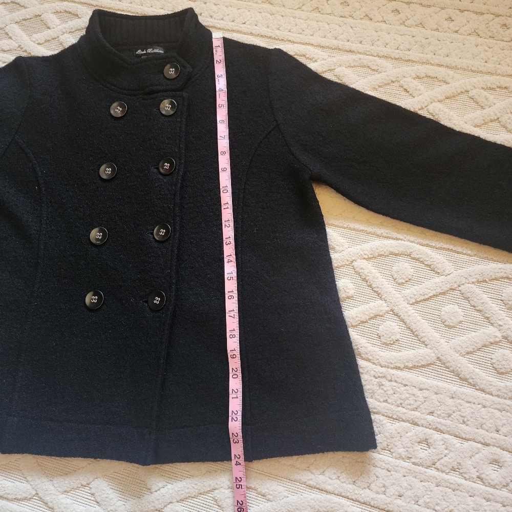 L Black Boiled Wool Jacket - Picture 6 of 10